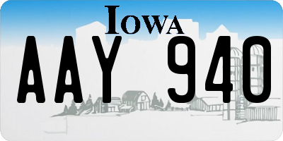 IA license plate AAY940
