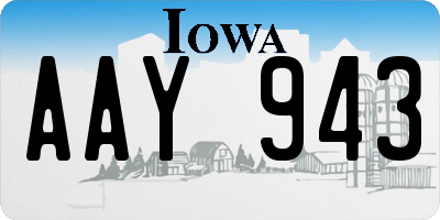 IA license plate AAY943