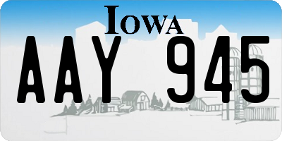 IA license plate AAY945