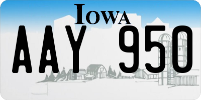 IA license plate AAY950