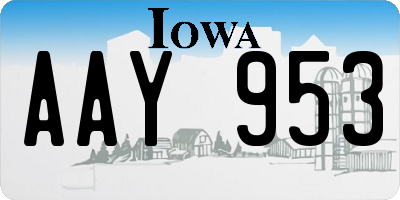 IA license plate AAY953