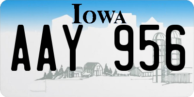 IA license plate AAY956