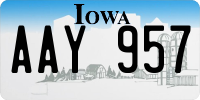 IA license plate AAY957