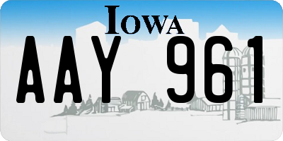 IA license plate AAY961