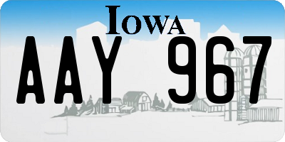IA license plate AAY967