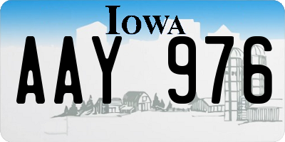 IA license plate AAY976