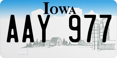 IA license plate AAY977
