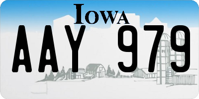 IA license plate AAY979