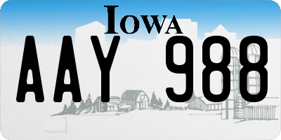 IA license plate AAY988