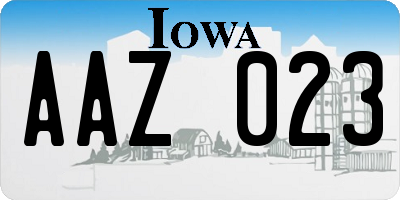 IA license plate AAZ023
