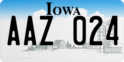 IA license plate AAZ024