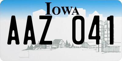 IA license plate AAZ041