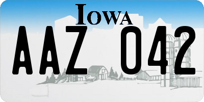 IA license plate AAZ042