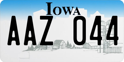 IA license plate AAZ044