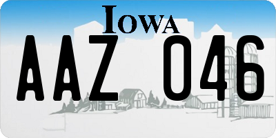 IA license plate AAZ046