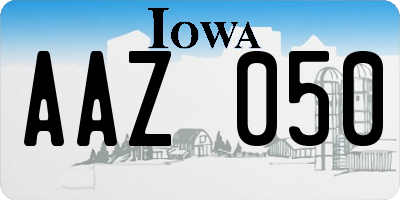 IA license plate AAZ050