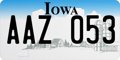 IA license plate AAZ053