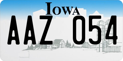 IA license plate AAZ054