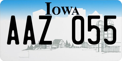 IA license plate AAZ055