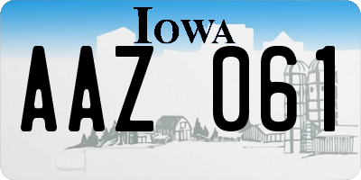 IA license plate AAZ061