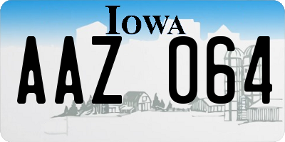 IA license plate AAZ064