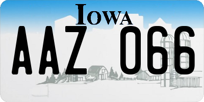 IA license plate AAZ066