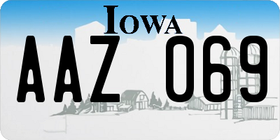 IA license plate AAZ069