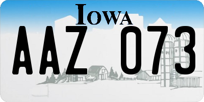 IA license plate AAZ073