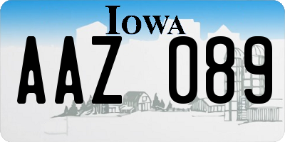 IA license plate AAZ089
