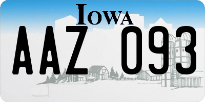 IA license plate AAZ093