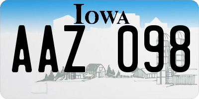 IA license plate AAZ098