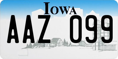IA license plate AAZ099