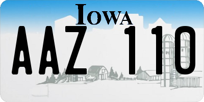 IA license plate AAZ110