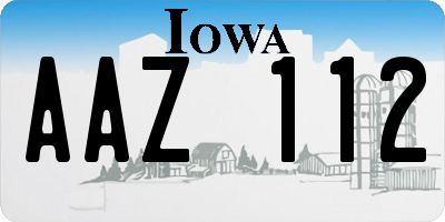 IA license plate AAZ112