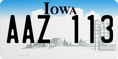 IA license plate AAZ113