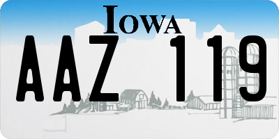 IA license plate AAZ119