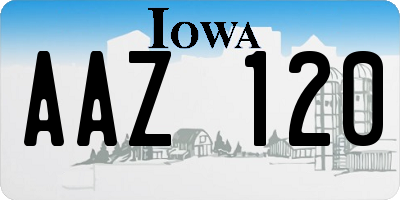 IA license plate AAZ120