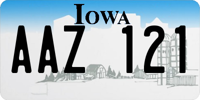 IA license plate AAZ121