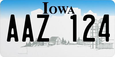 IA license plate AAZ124