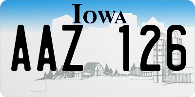 IA license plate AAZ126