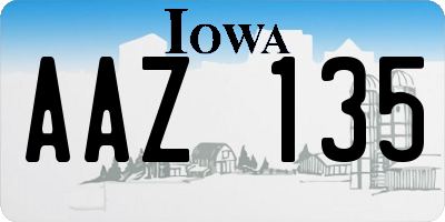 IA license plate AAZ135