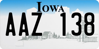 IA license plate AAZ138