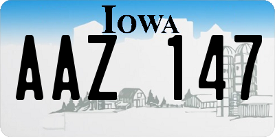 IA license plate AAZ147