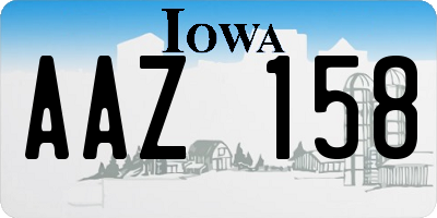 IA license plate AAZ158