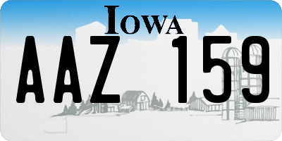 IA license plate AAZ159