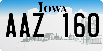 IA license plate AAZ160