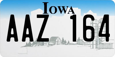 IA license plate AAZ164
