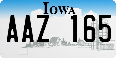 IA license plate AAZ165