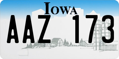 IA license plate AAZ173