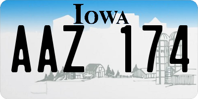 IA license plate AAZ174